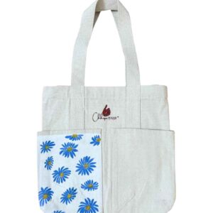 Handcrafted Canvas Bag – Blue Floral Craft